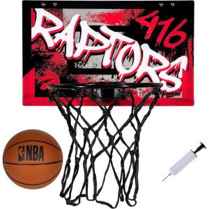Franklin Sports NBA Team Over the Door Basketball Hoops – Kids Indoor Mini Basketball Hoop + Ball Set – NBA Fan Mini Hoops(Toronto Raptors)