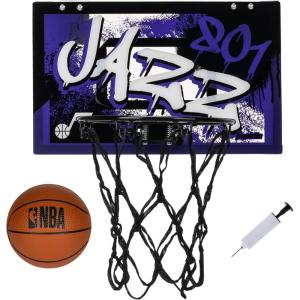 Franklin Sports NBA Team Over the Door Basketball Hoops – Kids Indoor Mini Basketball Hoop + Ball Set – NBA Fan Mini Hoops(Utah Jazz 2)