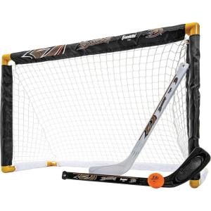 Franklin Sports NHL Mini Hockey Set – Kids Indoor Knee Hockey Goal, Ball, + 2 Stick Combo – Youth Team Indoor Toy Set – Official – Ages 3+(Anaheim Ducks)