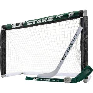 Franklin Sports NHL Mini Hockey Set – Kids Indoor Knee Hockey Goal, Ball, + 2 Stick Combo – Youth Team Indoor Toy Set – Official – Ages 3+(Dallas Stars)