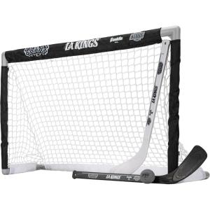 Franklin Sports NHL Mini Hockey Set – Kids Indoor Knee Hockey Goal, Ball, + 2 Stick Combo – Youth Team Indoor Toy Set – Official – Ages 3+(Los Angeles Kings 2)