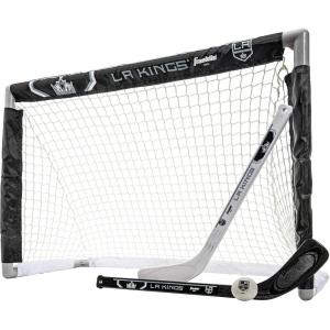 Franklin Sports NHL Mini Hockey Set – Kids Indoor Knee Hockey Goal, Ball, + 2 Stick Combo – Youth Team Indoor Toy Set – Official – Ages 3+(Los Angeles Kings)