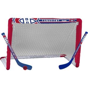 Franklin Sports NHL Mini Hockey Set – Kids Indoor Knee Hockey Goal, Ball, + 2 Stick Combo – Youth Team Indoor Toy Set – Official – Ages 3+(Montreal Canadiens)