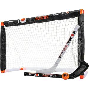 Franklin Sports NHL Mini Hockey Set – Kids Indoor Knee Hockey Goal, Ball, + 2 Stick Combo – Youth Team Indoor Toy Set – Official – Ages 3+(Philadelphia Flyers)