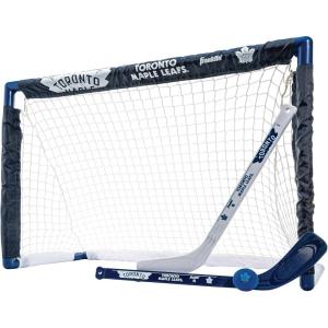 Franklin Sports NHL Mini Hockey Set – Kids Indoor Knee Hockey Goal, Ball, + 2 Stick Combo – Youth Team Indoor Toy Set – Official – Ages 3+(Toronto Maple Leafs)