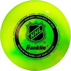 Franklin Sports NHL Street Hockey Balls – No Bounce Outdoor Street + Roller Hockey Balls – Official Size for Youth + Adult Street Hockey – Assorted Colors – 1, 2, 3, and 15 Bulk Packs(Glow in the Dark)