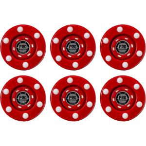 Franklin Sports NHL Street Roller Hockey Pucks – Pro Commander Outdoor Roller Hockey Pucks for Practice + Training – Outdoor Hockey Street Pucks with Rollers – 24 Bulk Packs, 6 Packs + Single Pucks(Red – Pack of 6)