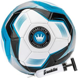 Franklin Sports Official MLS Team Soccer Balls – Official Size 5 Soccer Balls – Regulation Size + Weight Soccer Ball for Kids + Adults – Boys + Girls Soccer Ball – Air Pump Included(Charlotte FC 2)