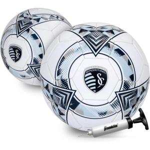 Franklin Sports Official MLS Team Soccer Balls – Official Size 5 Soccer Balls – Regulation Size + Weight Soccer Ball for Kids + Adults – Boys + Girls Soccer Ball – Air Pump Included(Sporting Kansas City)