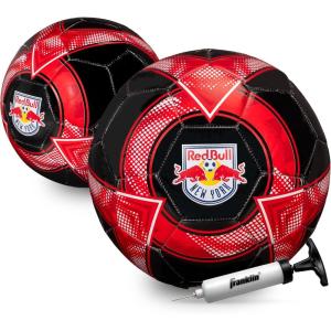 Franklin Sports Official MLS Team Soccer Balls – Official Size 5 Soccer Balls – Regulation Size + Weight Soccer Ball for Kids + Adults – Boys + Girls Soccer Ball – Air Pump Included(New York Red Bulls)