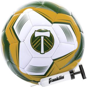 Franklin Sports Official MLS Team Soccer Balls – Official Size 5 Soccer Balls – Regulation Size + Weight Soccer Ball for Kids + Adults – Boys + Girls Soccer Ball – Air Pump Included(Portland Timbers 2)
