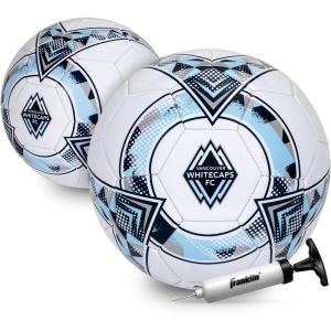 Franklin Sports Official MLS Team Soccer Balls – Official Size 5 Soccer Balls – Regulation Size + Weight Soccer Ball for Kids + Adults – Boys + Girls Soccer Ball – Air Pump Included(Vancouver White Caps)