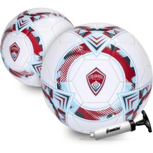 Franklin Sports Official MLS Team Soccer Balls – Official Size 5 Soccer Balls – Regulation Size + Weight Soccer Ball for Kids + Adults – Boys + Girls Soccer Ball – Air Pump Included(Colorado Rapids)