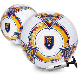 Franklin Sports Official MLS Team Soccer Balls – Official Size 5 Soccer Balls – Regulation Size + Weight Soccer Ball for Kids + Adults – Boys + Girls Soccer Ball – Air Pump Included(Real Salt Lake)