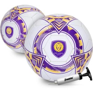 Franklin Sports Official MLS Team Soccer Balls – Official Size 5 Soccer Balls – Regulation Size + Weight Soccer Ball for Kids + Adults – Boys + Girls Soccer Ball – Air Pump Included(Orlando FC)