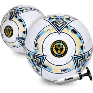 Franklin Sports Official MLS Team Soccer Balls – Official Size 5 Soccer Balls – Regulation Size + Weight Soccer Ball for Kids + Adults – Boys + Girls Soccer Ball – Air Pump Included(Philadelphia Union)
