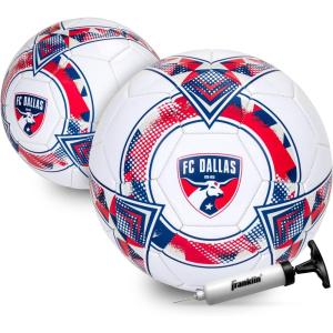 Franklin Sports Official MLS Team Soccer Balls – Official Size 5 Soccer Balls – Regulation Size + Weight Soccer Ball for Kids + Adults – Boys + Girls Soccer Ball – Air Pump Included(Football Club of Dallas)
