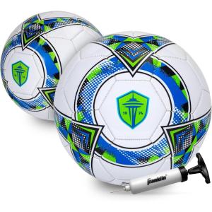 Franklin Sports Official MLS Team Soccer Balls – Official Size 5 Soccer Balls – Regulation Size + Weight Soccer Ball for Kids + Adults – Boys + Girls Soccer Ball – Air Pump Included(FC Seattle Sounders)
