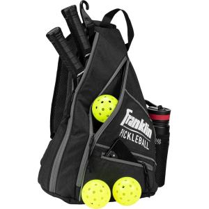 Franklin Sports Pickleball Bags – Sling Bag Backpack for Gear + Equipment – Men + Women – Holds Paddles, Balls + Accessories(Charcoal)