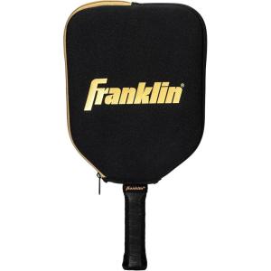 Franklin Sports Pickleball Paddle Cover – Protective Padded Cover with Fence Hook – Universal Size Paddle Case(Black/Gold)