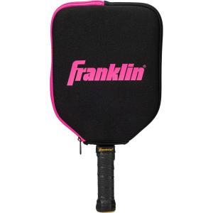 Franklin Sports Pickleball Paddle Cover – Protective Padded Cover with Fence Hook – Universal Size Paddle Case(Black/Pink)
