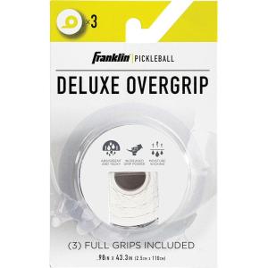 Franklin Sports Pickleball Paddle Overgrips – Provides Extra Grip – Slight Tackiness – Durable & Strong(White)