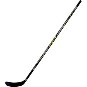 Franklin Sports Street Hockey Sticks – Ambush Junior Street Hockey Stick – Wood and Fiberglass Shaft – ABS Blade – One Piece Stick – 46″, 52″, 58″(Black/Yellow – Power)
