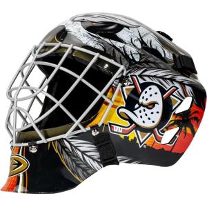 Franklin Sports Team Licensed NHL Hockey Goalie Face Mask – Goalie Mask for Kids Street Hockey – Youth NHL Team Street Hockey Masks(Anaheim Ducks 2)
