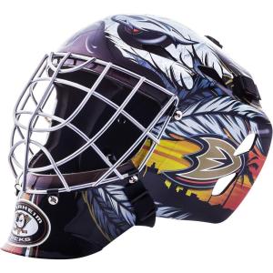 Franklin Sports Team Licensed NHL Hockey Goalie Face Mask – Goalie Mask for Kids Street Hockey – Youth NHL Team Street Hockey Masks(Anaheim Ducks)