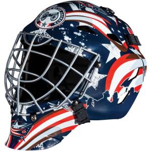 Franklin Sports Team Licensed NHL Hockey Goalie Face Mask – Goalie Mask for Kids Street Hockey – Youth NHL Team Street Hockey Masks(Columbus Blue Jackets)