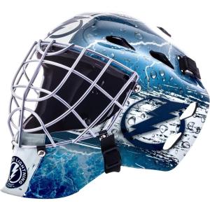 Franklin Sports Team Licensed NHL Hockey Goalie Face Mask – Goalie Mask for Kids Street Hockey – Youth NHL Team Street Hockey Masks(Tampa Bay Lightning)