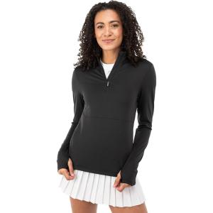 Franklin Sports Womens Women’s 1/4 Zip Pullover Top(Black)