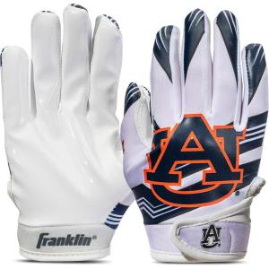 Franklin Sports Youth NCAA Football Receiver Gloves – Receiver Gloves for Kids – NCAA Team Logos and Silicone Palm – Youth Pair – Great for Games & Costumes(Auburn Tigers)