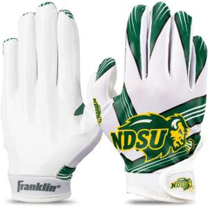 Franklin Sports Youth NCAA Football Receiver Gloves – Receiver Gloves for Kids – NCAA Team Logos and Silicone Palm – Youth Pair – Great for Games & Costumes(North Dakota State Bison)