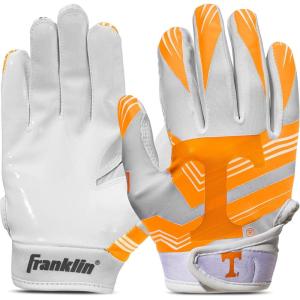Franklin Sports Youth NCAA Football Receiver Gloves – Receiver Gloves for Kids – NCAA Team Logos and Silicone Palm – Youth Pair – Great for Games & Costumes(Tennessee Volunteers)