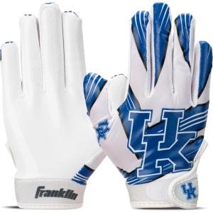 Franklin Sports Youth NCAA Football Receiver Gloves – Receiver Gloves for Kids – NCAA Team Logos and Silicone Palm – Youth Pair – Great for Games & Costumes(Kentucky Wildcats)