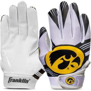 Franklin Sports Youth NCAA Football Receiver Gloves – Receiver Gloves for Kids – NCAA Team Logos and Silicone Palm – Youth Pair – Great for Games & Costumes(Iowa Hawkeyes)