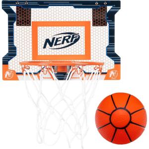 Nerf Basketball Hoop Set – Pro Hoop Mini Hoop Set with Mini Basketball – Steel Rim Great for Dunking(Blue Mini)