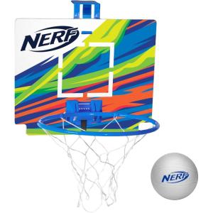 Nerf Nerfoop – The Classic Mini Foam Basketball and Hoop – Hooks On Doors – Indoor and Outdoor Play – A Favorite Since 1972(Blue)