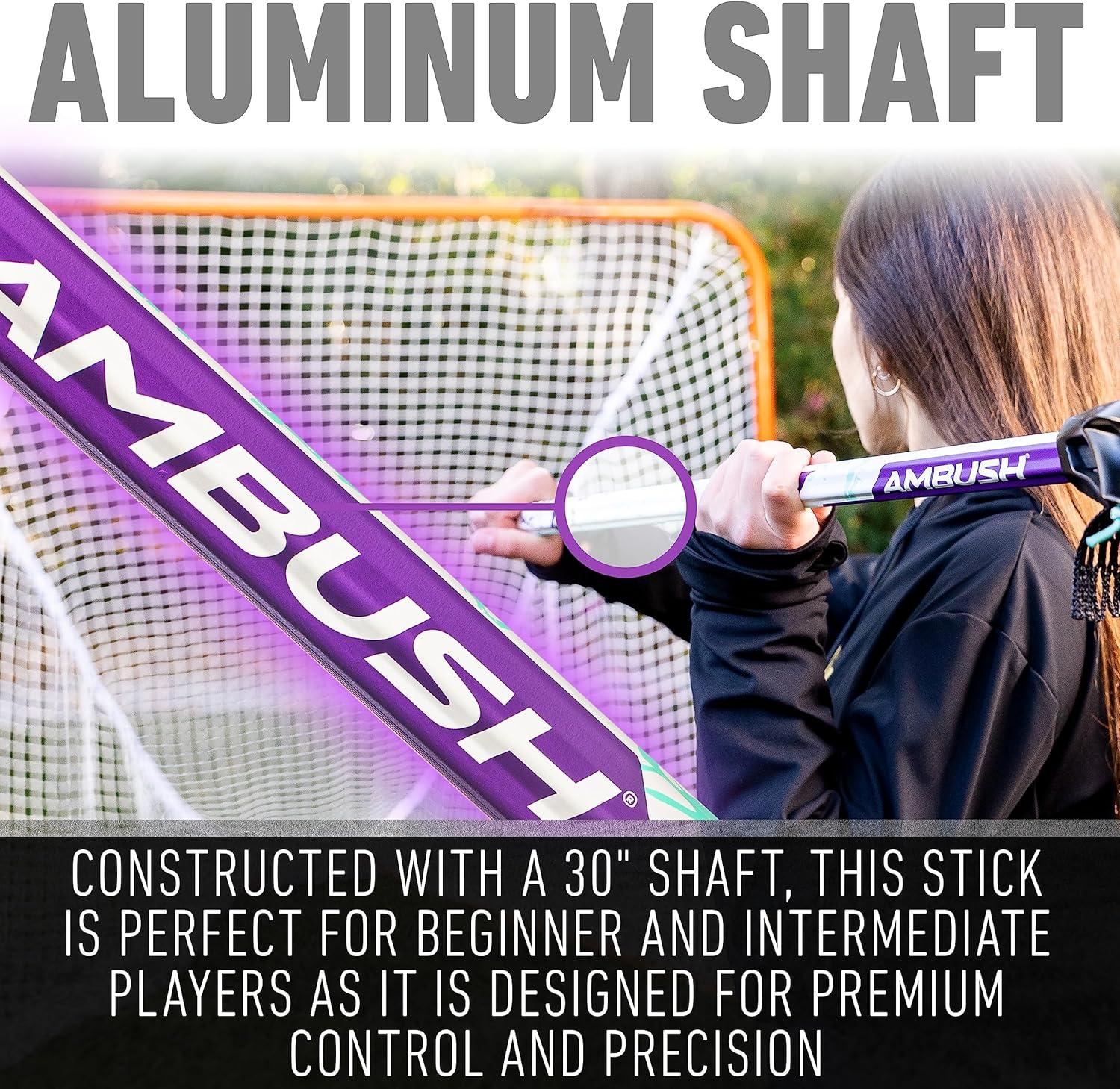 imageFranklin Sports Ambush Mens Womens Lacrosse Sticks Adult Youth Aluminum Lax Sticks Boys Girls Game Training Lacrosse Sticks Standard Mini Lax Stick for Kids AdultsWomens