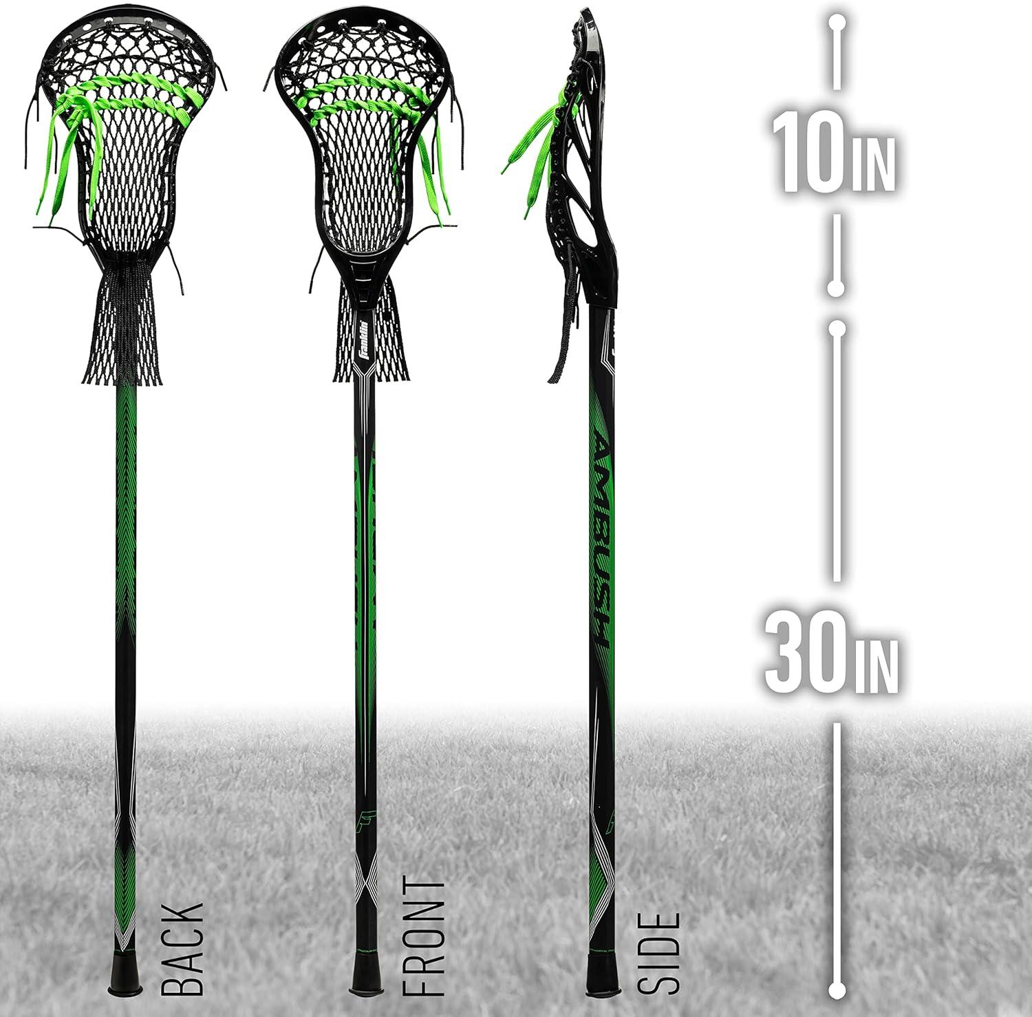 imageFranklin Sports Ambush Mens Womens Lacrosse Sticks Adult Youth Aluminum Lax Sticks Boys Girls Game Training Lacrosse Sticks Standard Mini Lax Stick for Kids AdultsMens
