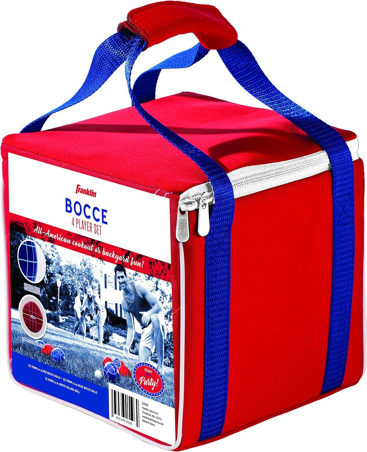 imageFranklin Sports Bocce Ball Set 8 All Weather Bocce Balls and 1 Pallino Beach Backyard Lawn or Outdoor Party Game Professional American and Starter Set OptionsAmerican