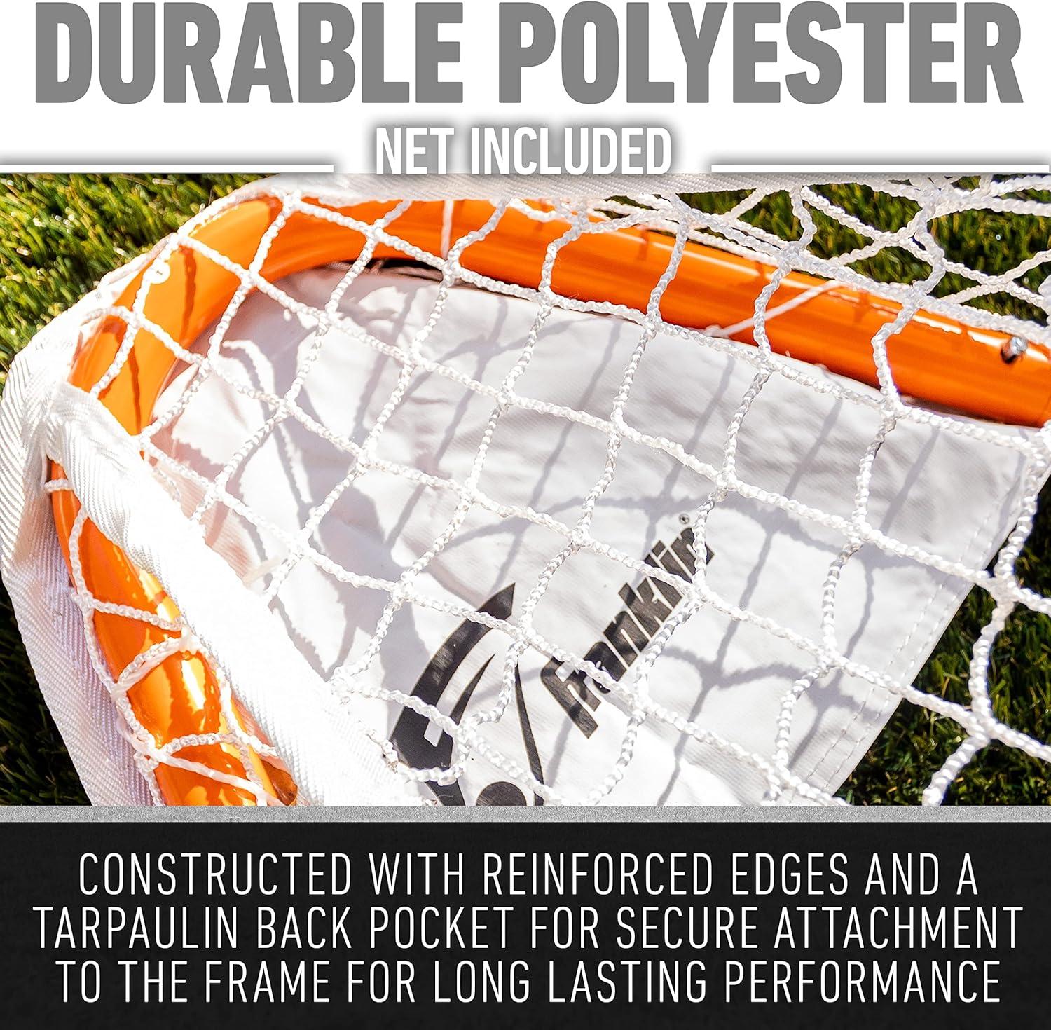 imageFranklin Sports Franklin Sports Backyard Lacrosse Goal Kids Adult Lacrosse Training Net Lacrosse Training Equipment Perfect for Youth Adult TrainingOrange