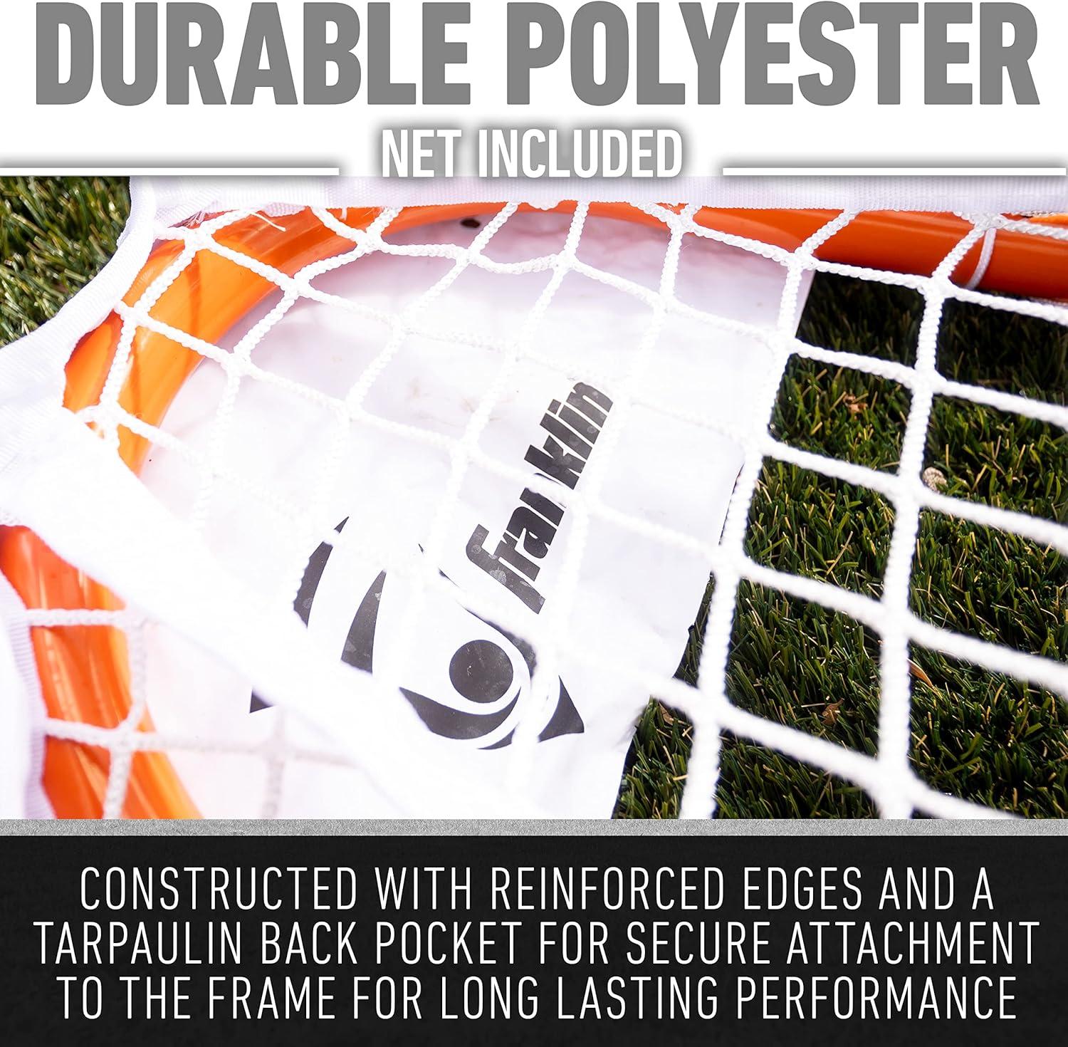 imageFranklin Sports Franklin Sports Backyard Lacrosse Goal Kids Adult Lacrosse Training Net Lacrosse Training Equipment Perfect for Youth Adult TrainingOrange