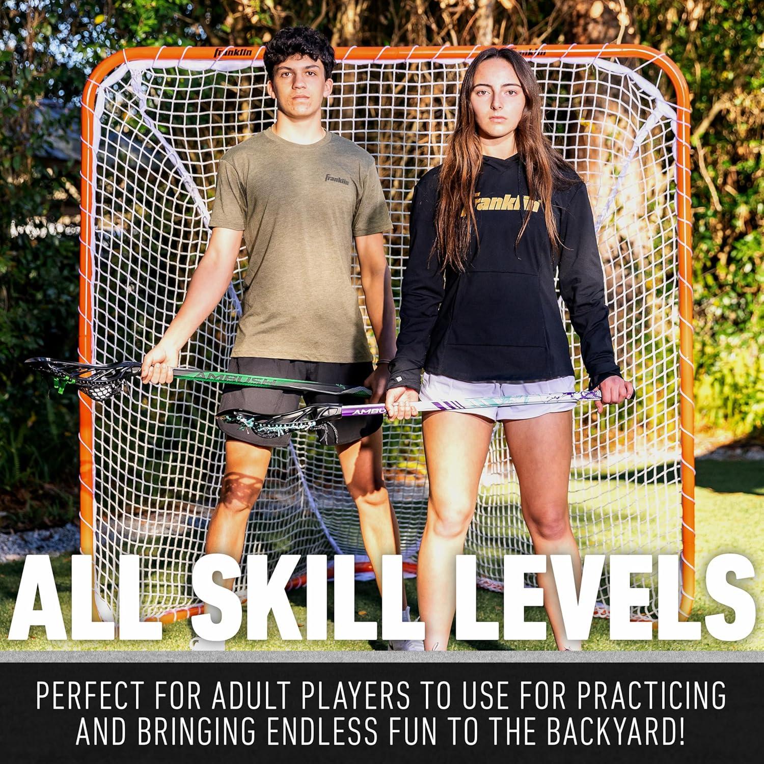 imageFranklin Sports Franklin Sports Backyard Lacrosse Goal Kids Adult Lacrosse Training Net Lacrosse Training Equipment Perfect for Youth Adult TrainingOrange