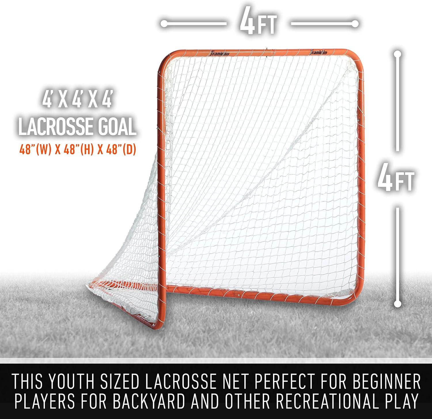 imageFranklin Sports Franklin Sports Backyard Lacrosse Goal Kids Adult Lacrosse Training Net Lacrosse Training Equipment Perfect for Youth Adult TrainingOrange