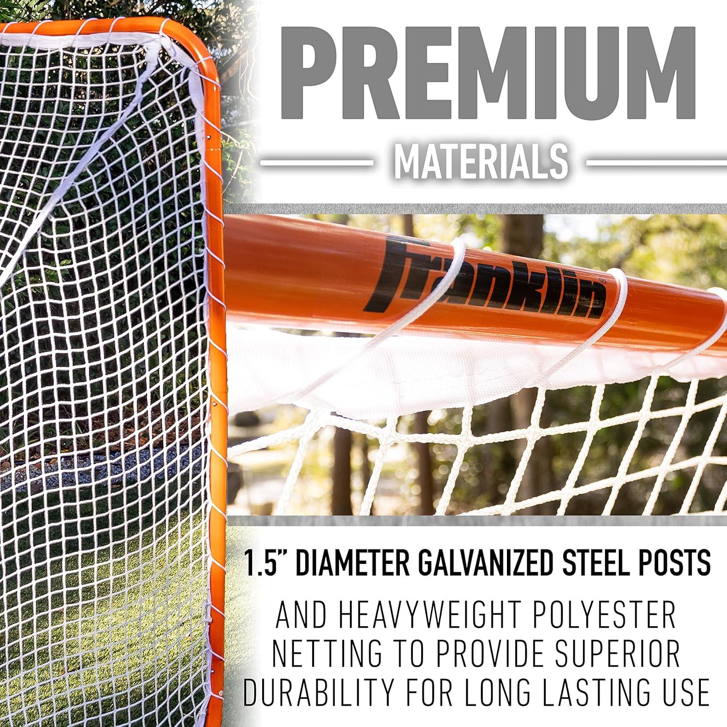 imageFranklin Sports Franklin Sports Backyard Lacrosse Goal Kids Adult Lacrosse Training Net Lacrosse Training Equipment Perfect for Youth Adult TrainingOrange