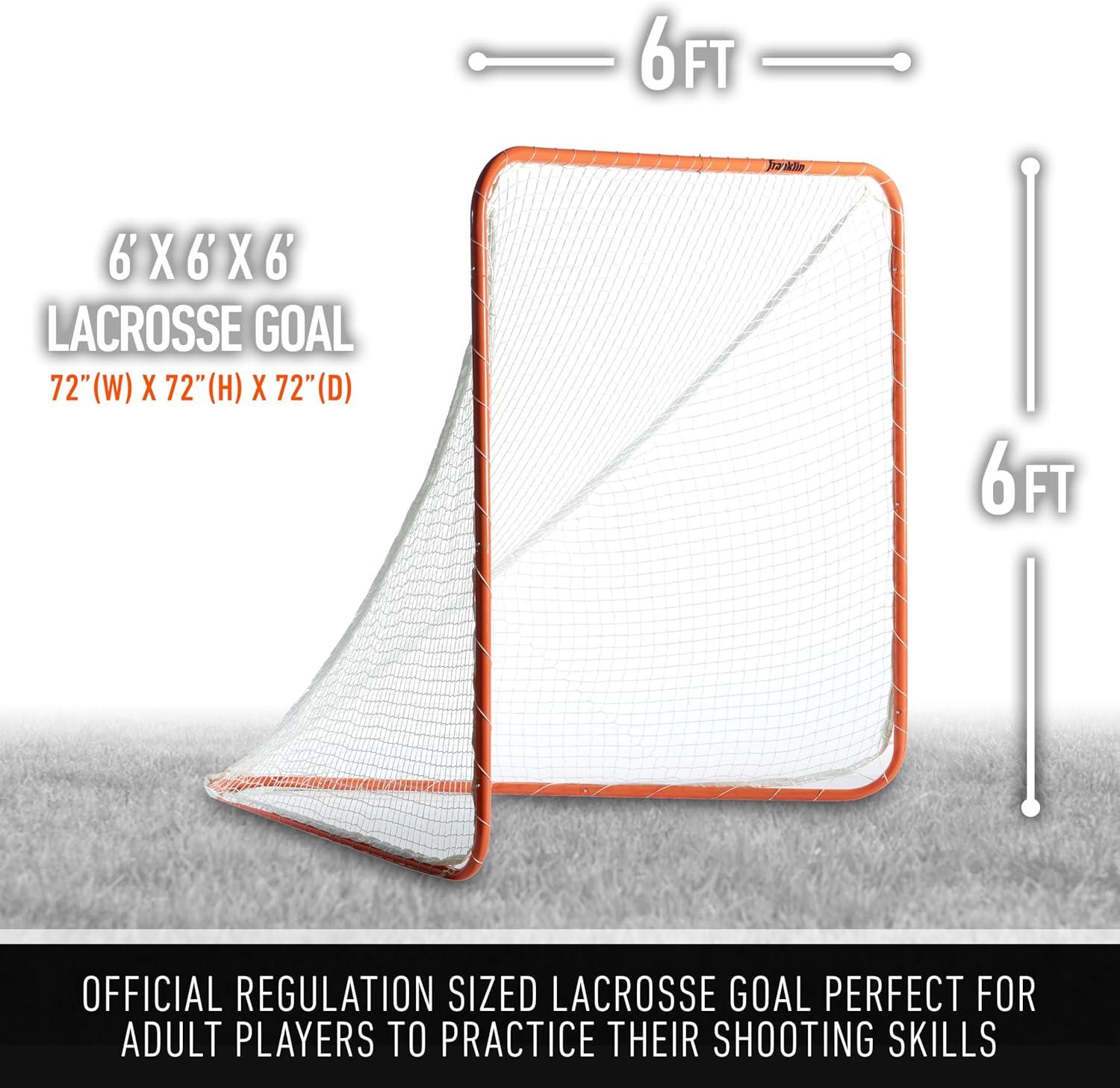 imageFranklin Sports Franklin Sports Backyard Lacrosse Goal Kids Adult Lacrosse Training Net Lacrosse Training Equipment Perfect for Youth Adult TrainingOrange