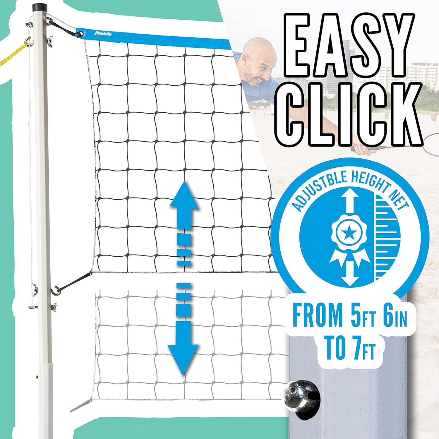 imageFranklin Sports Fun 5 Combo Outdoor Game Set Backyard Beach Camping Games for Kids Badminton Volleyball Flip Toss Flying Disc Horseshoes or Ring TossBlue Combo Set