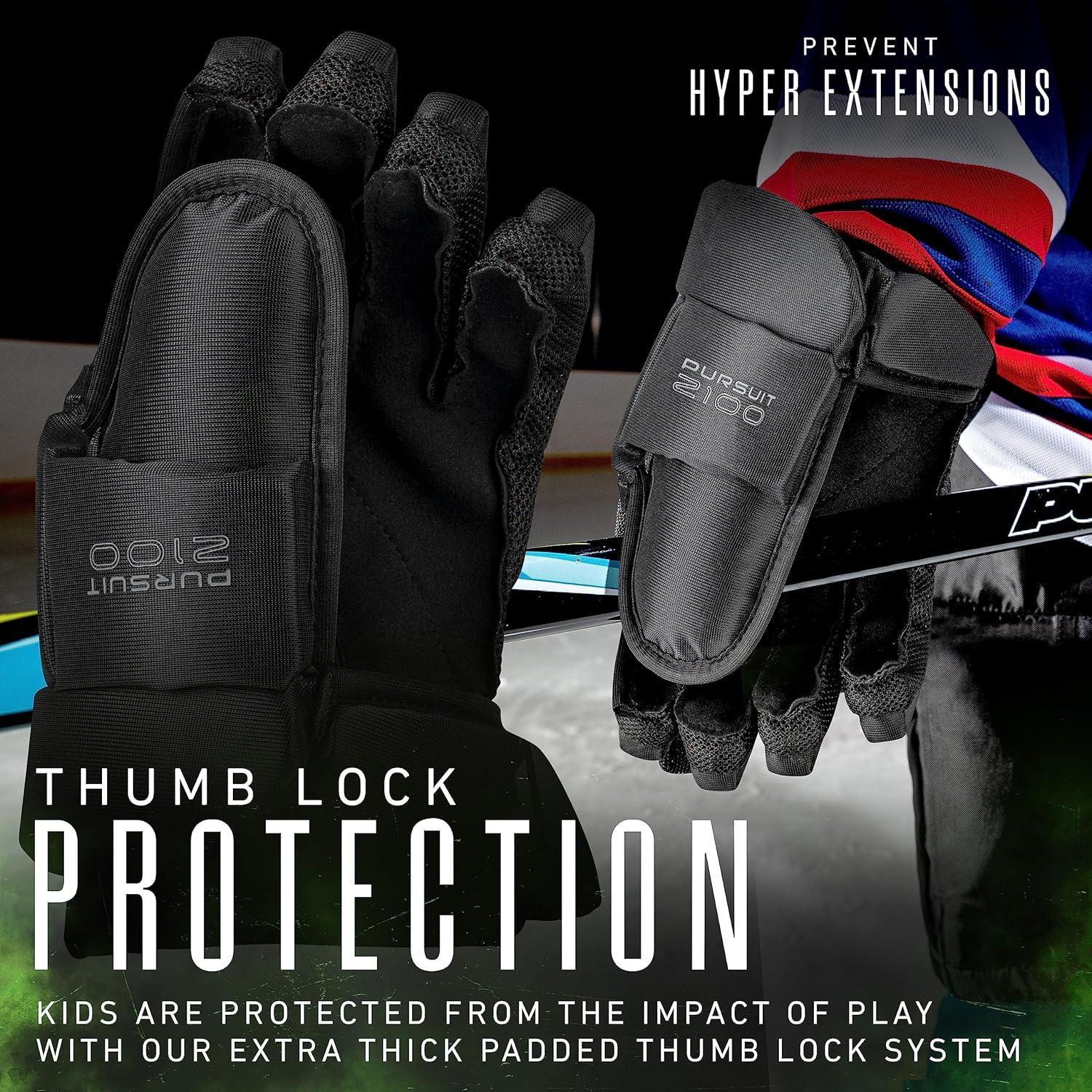 imageFranklin Sports Ice Hockey Gloves 10quot Youth Gloves Thumb Lock System Flexible Full Motion Cuff Perfect for Kids10 Pack of 3